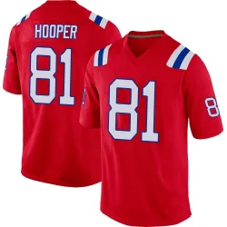 New England Patriots Men's Game Red Alternate Jersey (81 Austin Hooper)