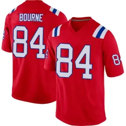 New England Patriots Men's Game Red Alternate Jersey (84 Kendrick Bourne)