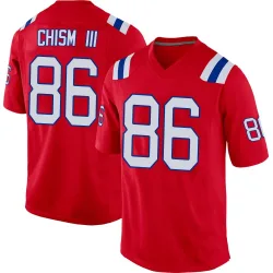 New England Patriots Men's Game Red Alternate Jersey (86 Efton Chism III)