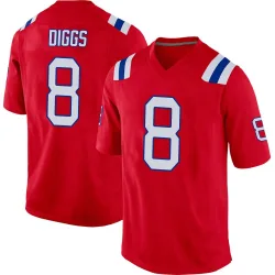New England Patriots Men's Game Red Alternate Jersey (8 Stefon Diggs)