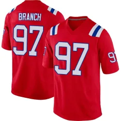 New England Patriots Men's Game Red Alternate Jersey (97 Alan Branch)