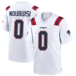 New England Patriots Men's Game White Jersey (0 Haggai Ndubuisi)