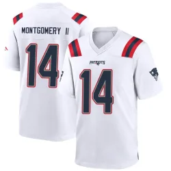 New England Patriots Men's Game White Jersey (14 Ty Montgomery II)