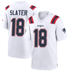 New England Patriots Men's Game White Jersey (18 Matthew Slater)