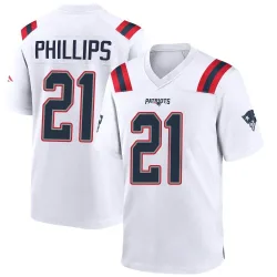 New England Patriots Men's Game White Jersey (21 Adrian Phillips)