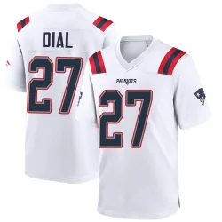 New England Patriots Men's Game White Jersey (27 Marcellas Dial Jr.)