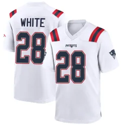 New England Patriots Men's Game White Jersey (28 James White)