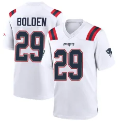 New England Patriots Men's Game White Jersey (29 Isaiah Bolden)
