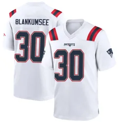 New England Patriots Men's Game White Jersey (30 Demeer Blankumsee)