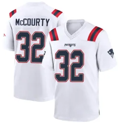 New England Patriots Men's Game White Jersey (32 Devin McCourty)