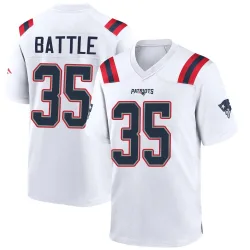 New England Patriots Men's Game White Jersey (35 Miles Battle)