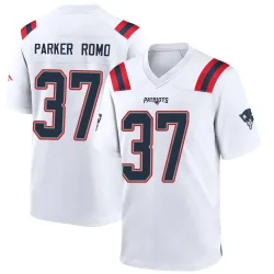 New England Patriots Men's Game White Jersey (37 John Parker Romo)