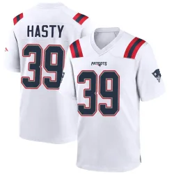 New England Patriots Men's Game White Jersey (39 JaMycal Hasty)
