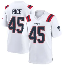 New England Patriots Men's Game White Jersey (45 Monty Rice)