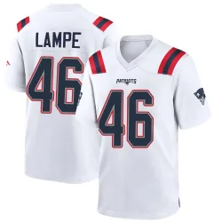 New England Patriots Men's Game White Jersey (46 Brock Lampe)
