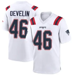 New England Patriots Men's Game White Jersey (46 James Develin)