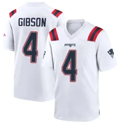New England Patriots Men's Game White Jersey (4 Antonio Gibson)