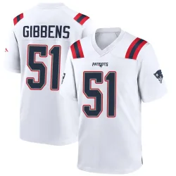 New England Patriots Men's Game White Jersey (51 Jack Gibbens)