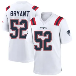 New England Patriots Men's Game White Jersey (52 Marcus Bryant)