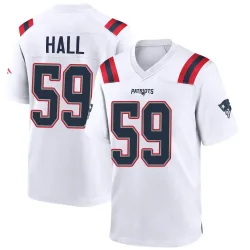 New England Patriots Men's Game White Jersey (59 Terez Hall)