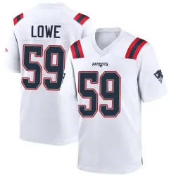New England Patriots Men's Game White Jersey (59 Vederian Lowe)