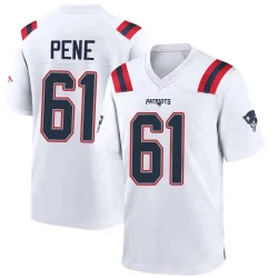 New England Patriots Men's Game White Jersey (61 Wilfried Pene)