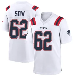 New England Patriots Men's Game White Jersey (62 Sidy Sow)
