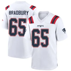 New England Patriots Men's Game White Jersey (65 Garrett Bradbury)