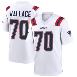 New England Patriots Men's Game White Jersey (70 Caedan Wallace)