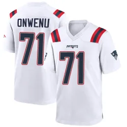 New England Patriots Men's Game White Jersey (71 Mike Onwenu)