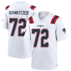 New England Patriots Men's Game White Jersey (72 Wes Schweitzer)