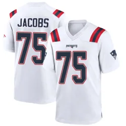 New England Patriots Men's Game White Jersey (75 Demontrey Jacobs)