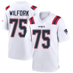New England Patriots Men's Game White Jersey (75 Vince Wilfork)