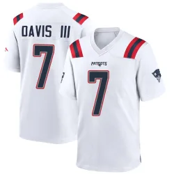 New England Patriots Men's Game White Jersey (7 Carlton Davis III)