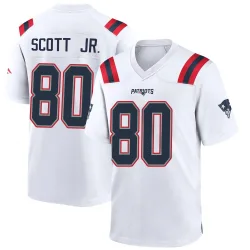 New England Patriots Men's Game White Jersey (80 Gee Scott Jr.)