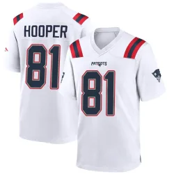 New England Patriots Men's Game White Jersey (81 Austin Hooper)