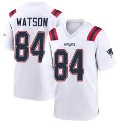 New England Patriots Men's Game White Jersey (84 Benjamin Watson)