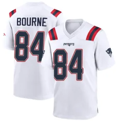 New England Patriots Men's Game White Jersey (84 Kendrick Bourne)