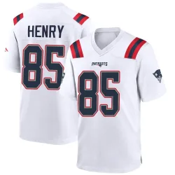 New England Patriots Men's Game White Jersey (85 Hunter Henry)