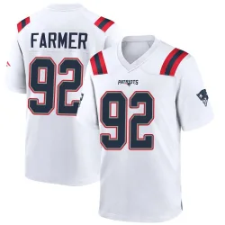 New England Patriots Men's Game White Jersey (92 Joshua Farmer)