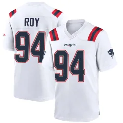 New England Patriots Men's Game White Jersey (94 Jaquelin Roy)
