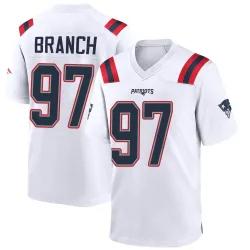 New England Patriots Men's Game White Jersey (97 Alan Branch)