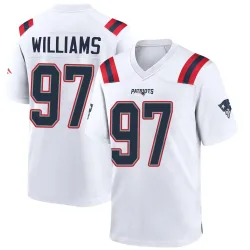 New England Patriots Men's Game White Jersey (97 Milton Williams)
