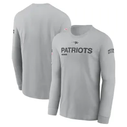 New England Patriots Men's Gray 2024 Salute To Service Long Sleeve T-Shirt