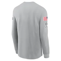 New England Patriots Men's Gray 2024 Salute To Service Long Sleeve T-Shirt