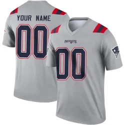 New England Patriots Men's Legend Gray Inverted Jersey (00 Custom)