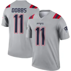 New England Patriots Men's Legend Gray Inverted Jersey (11 Joshua Dobbs)