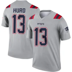 New England Patriots Men's Legend Gray Inverted Jersey (13 Jalen Hurd)