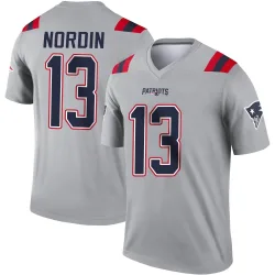 New England Patriots Men's Legend Gray Inverted Jersey (13 Quinn Nordin)