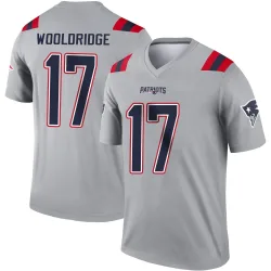 New England Patriots Men's Legend Gray Inverted Jersey (17 Ben Wooldridge)